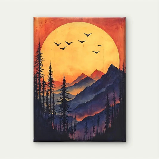 Sunrise Smoky Mountain Landscape 60x90cm Metal Print Ready to Hang