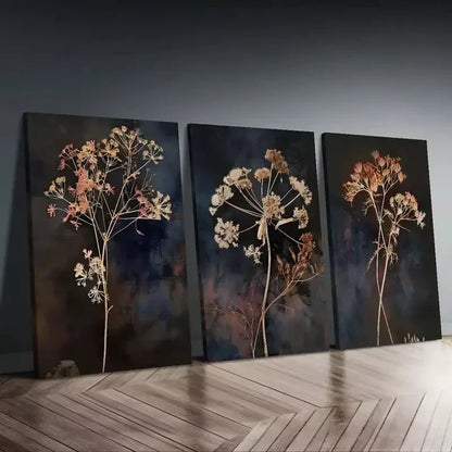 3pcs Vintage Wildflower Wall Art Canvas Unframed - High Quality Print 100% Australian Made Wall Canvas