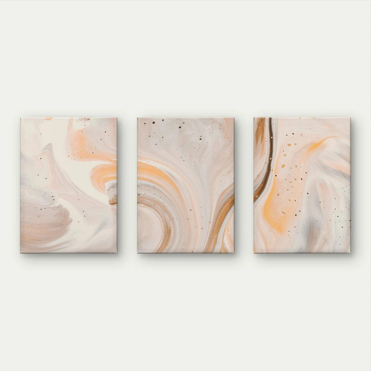 3pcs Minimalist Neutral Marble Modern Beige Wall Art Set Canvas Framed 50x70cm - High Quality Print 100% Australian Made Wall Canvas Ready to Hang