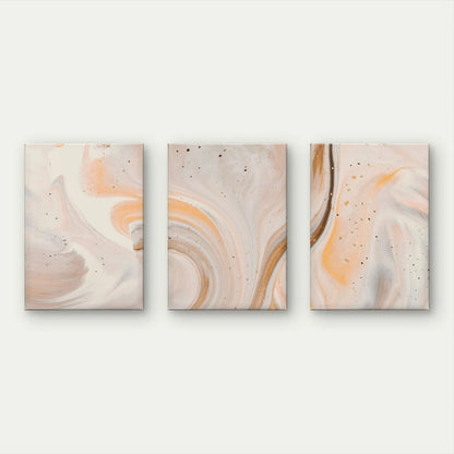 3pcs Minimalist Neutral Marble Modern Beige Wall Art Set Canvas Framed 50x70cm - High Quality Print 100% Australian Made Wall Canvas Ready to Hang
