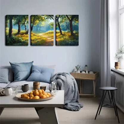 3pcs Serene Forest Pathway Wall Art Set Wall Art Canvas Unframed - High Quality Print 100% Australian Made Wall Canvas