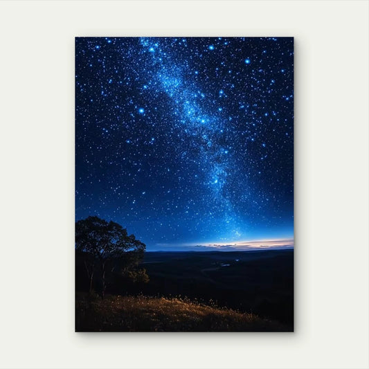 Starry Night Sky Time Lapse Photography  60x90cm Metal Print Ready to Hang