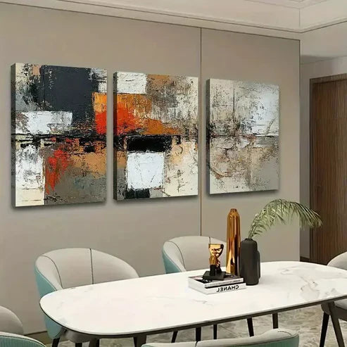3pcs Color Abstract Design Wall Art Set Canvas Unframed - High Quality Print 100% Australian Made Wall Canvas - Bella Home Decor