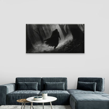 Man Walked Dark Shadow Wall Art Canvas Office Home Room Framed 120x60cm