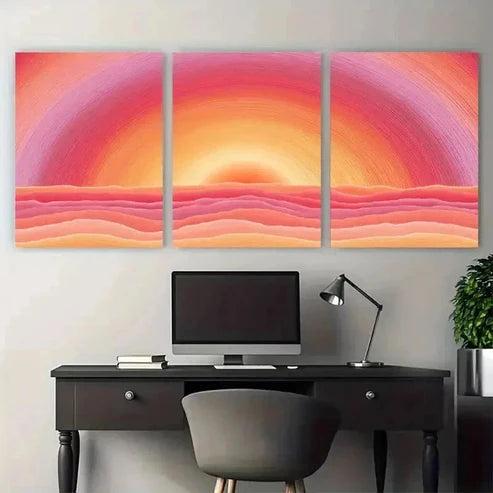 3pcs Aesthetic Beach House Trendy Perfect Wall Art Set Canvas Unframed – High Quality Print 100% Australian Made Wall Canvas - Bella Home Decor