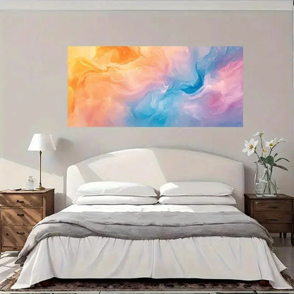 Vibrant Colors Mix Swirl Wall Art Canvas Office Home Room Framed 120x60cm