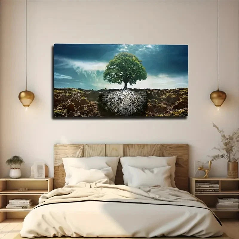 Deep Roots & Dramatic Sky Wall Art Canvas Office Home Room Framed 120x60cm