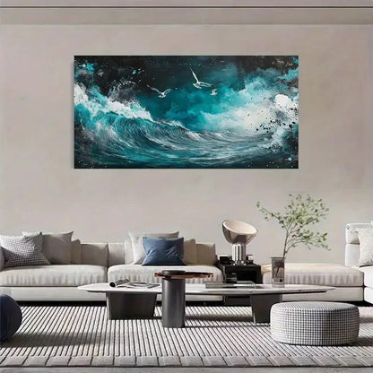Modern Seaside Scenery Wall Art Canvas Office Home Room Framed 120x60cm
