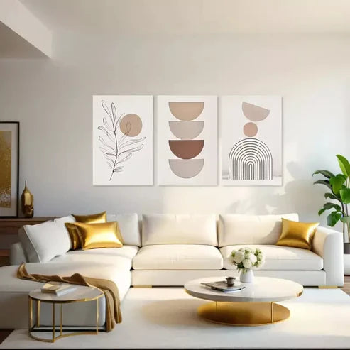 3pcs Bohemian Abstract Canvas Framed 60x90cm - High Quality Print 100% Australian Made Wall Canvas Ready to Hang