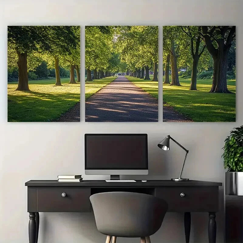 3pcs Beckenham Place Park Londons Serene Green Metal Print Ready to Hang Art - Bella Home Decor