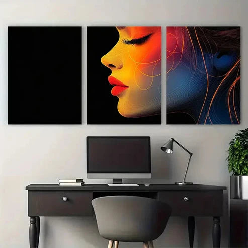3pcs Elegant Minimalist Line Modern Perfect Wall Art Set Canvas Unframed - High Quality Print 100% Australian Made Wall Canvas