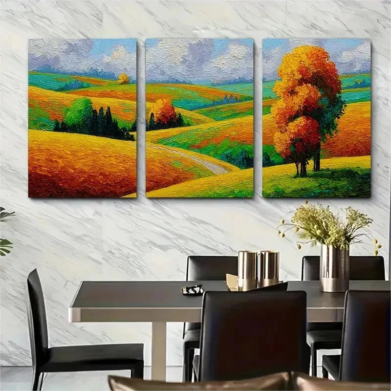 3pcs Countryside Landscape Botanical Perfect Wall Art Set Canvas Framed 50x70cm - High Quality Print 100% Australian Made Wall Canvas Ready to Hang - Bella Home Decor