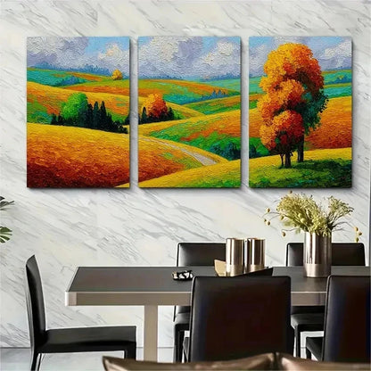 3pcs Countryside Landscape Botanical Perfect Wall Art Set Canvas Framed 50x70cm - High Quality Print 100% Australian Made Wall Canvas Ready to Hang - Bella Home Decor