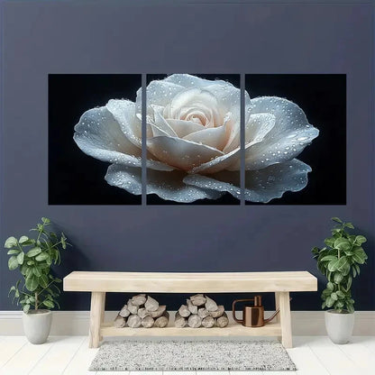 3pcs Painting Print Flower Art Rose Painting Metal Print Ready to Hang Art - Bella Home Decor