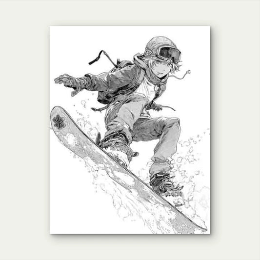 Snowboard Art Patent 40x60cm Metal Print Ready to Hang