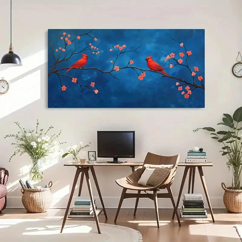 Vibrant Abstract Floral Retro Wall Art Canvas Office Home Room Framed 120x60cm - Bella Home Decor