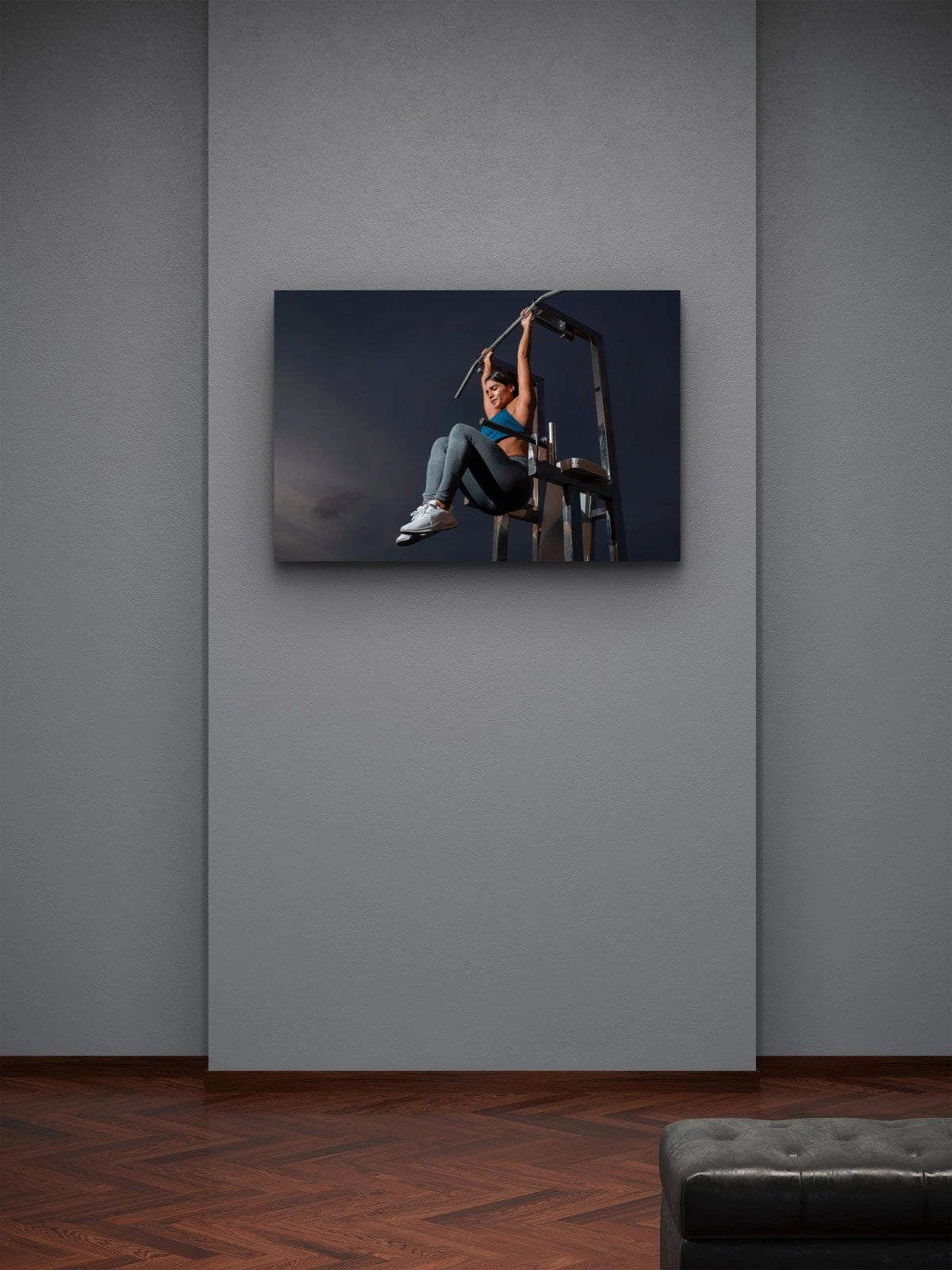 Athletic Woman Core Workout 5mm thick Plastic Poster Ready to Hang 90x60cm