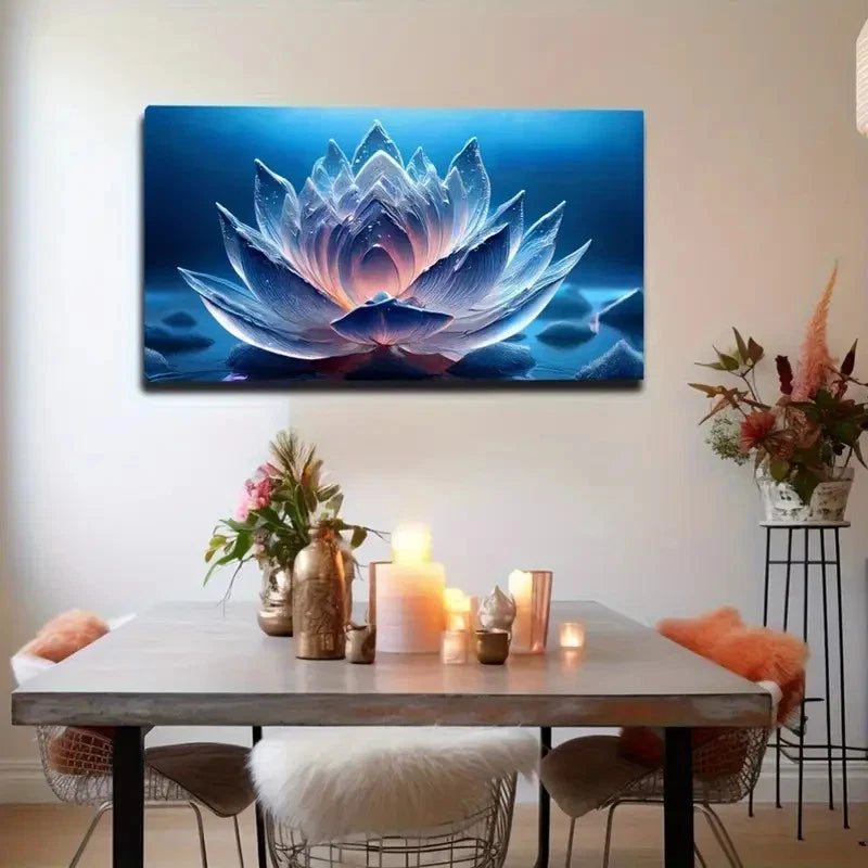 Vibrant Pink & Blue Wall Art Canvas Office Home Room Framed 120x60cm