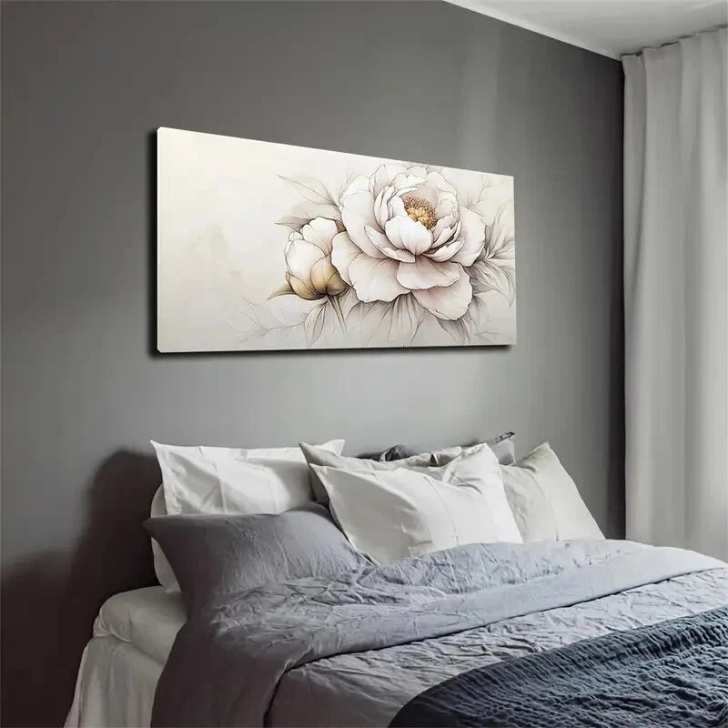 Elegant Ink Wash Style Wall Art canvas office home room framed 120x60cm - Bella Home Decor