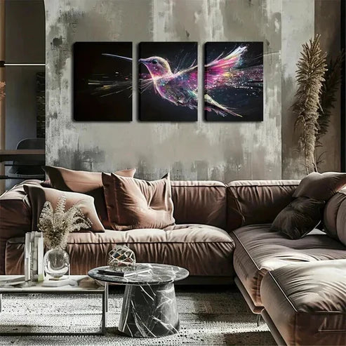 3pcs Minimalist Three Hummingbirds Perfect Wall Art Canvas Unframed - High Quality Print 100% Australian Made Wall Canvas