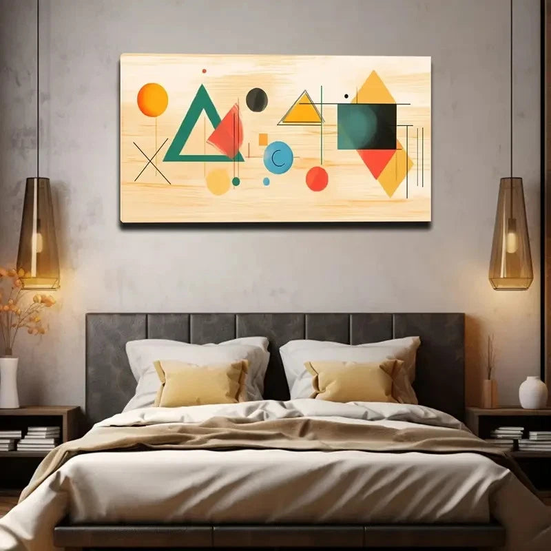 Abstract Geometric Modern Décor Wall Art Canvas Office Home Room Framed 120x60cm