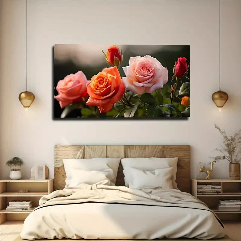 Roses Exquisite Design Wall Art Canvas Office Home Room Framed 120x60cm