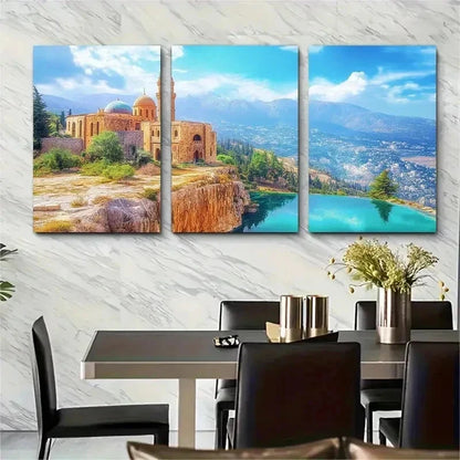 3pcs Architecture Nature Landscape Perfect Wall Art Set Canvas Framed 50x70cm - High Quality Print 100% Australian Made Wall Canvas Ready to Hang - Bella Home Decor