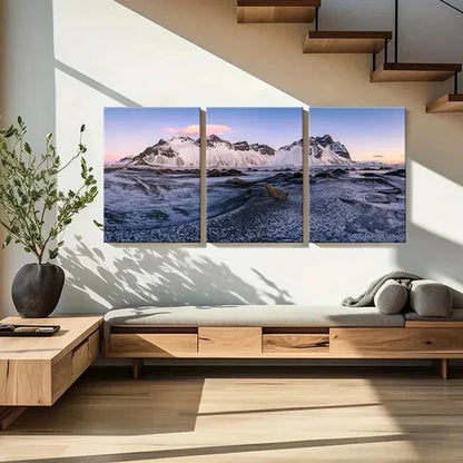 3pcs Snowscape Snow Mountain Modern Wall Art Set Canvas Unframed - High Quality Print 100% Australian Made Wall Canvas