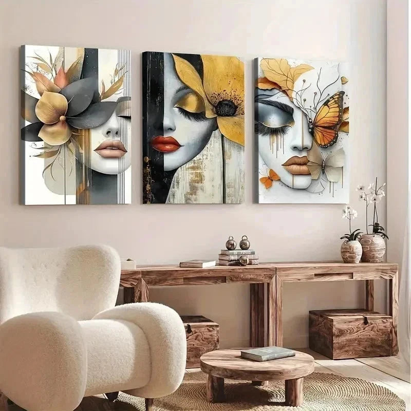 3pcs modern light luxury abstract wall  Art Set Canvas Framed 60x90cm - High Quality Print 100% Australian Made Wall Canvas Ready to Hang