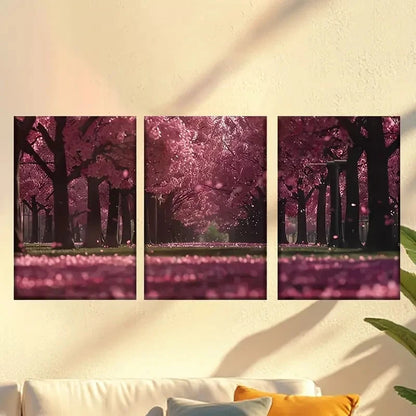 3pcs Classic Style Charming Spring Cherry Wall Art Set Canvas Framed 60x90cm - High Quality Print 100% Australian Made Wall Canvas Ready to Hang - Bella Home Decor