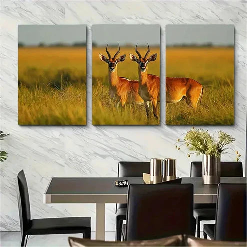 3pcs South Sudan Wildlife Décor Perfect Wall Art Canvas Unframed - High Quality Print 100% Australian Made Wall Canvas