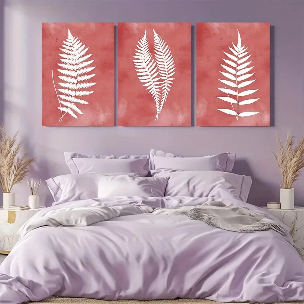3pcs Blush Watercolor Botanical Coastal Metal Print Ready to Hang Art