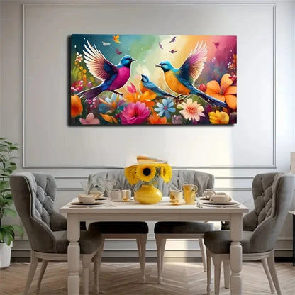 A Flock Of Flying Birds Wall Art Canvas Office Home Room Framed 120x60cm