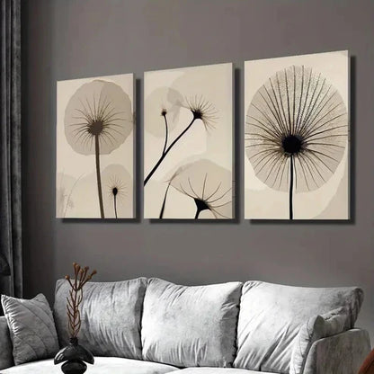 3pcs Botanical Line Floral Orientation Wall Art Set Canvas Unframed - High Quality Print 100% Australian Made Wall Canvas - Bella Home Decor