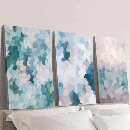 3pcs Colorful Texture Illustration Wall Art Set Canvas Framed 40x60cm - High Quality Print 100% Australian Made Wall Canvas Ready to Hang