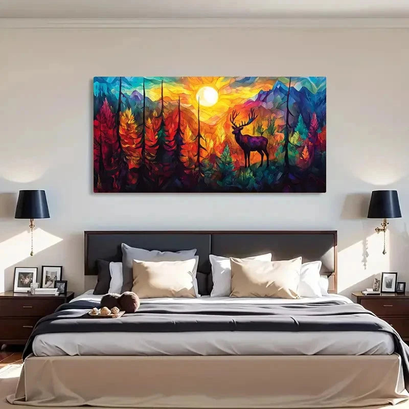 Sunset Vibrant Aesthetic Décor Wall Art Canvas Office Home Room Framed 120x60cm - Bella Home Decor