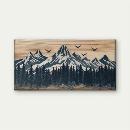 Modern Mountain Scene Wall Art Canvas Office Home Room Framed 120x60cm
