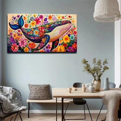 Bohemian Modern Floral Wall Art Canvas Office Home Room Framed 120x60cm