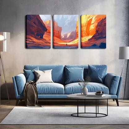 3pcs Red Mountain, Exquisite Wall Art Set Canvas Framed 60x90cm - High Quality Print 100% Australian Made Wall Canvas Ready to Hang - Bella Home Decor