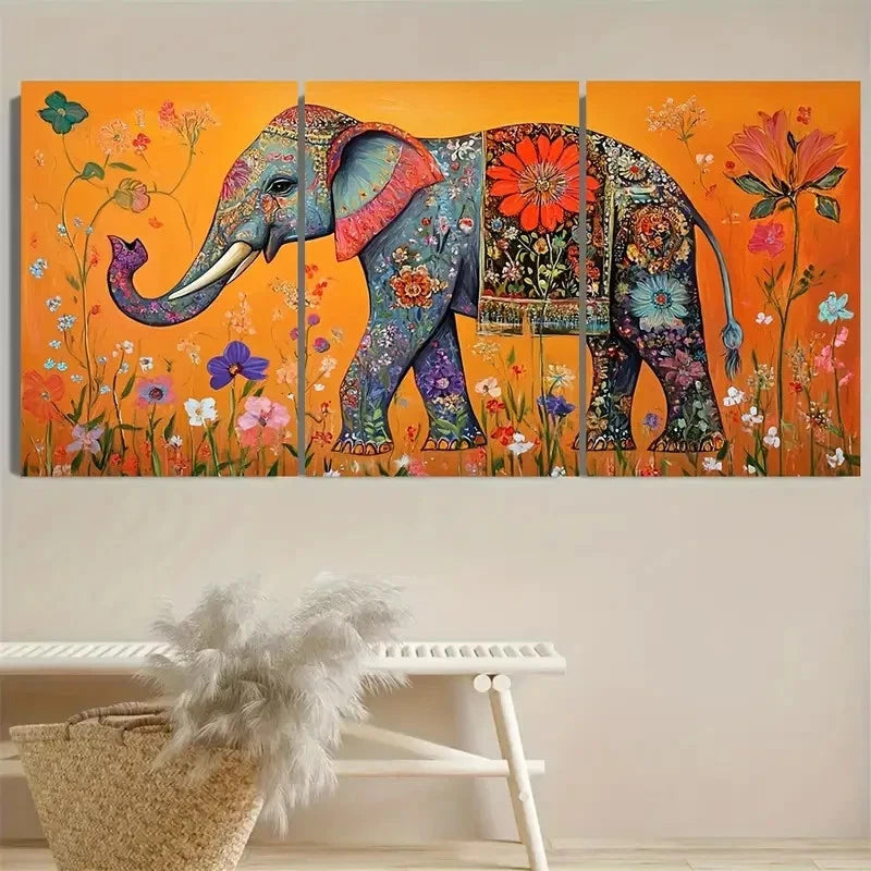 3pcs Exotic Floral Design, Polyester Wall Art Set Canvas Framed 40x60cm - High Quality Print 100% Australian Made Wall Canvas Ready to Hang - Bella Home Decor