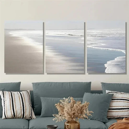 3pcs fresh and natural beach scenery Wall Art Set Canvas Unframed - High Quality Print 100% Australian Made Wall Canvas - Bella Home Decor