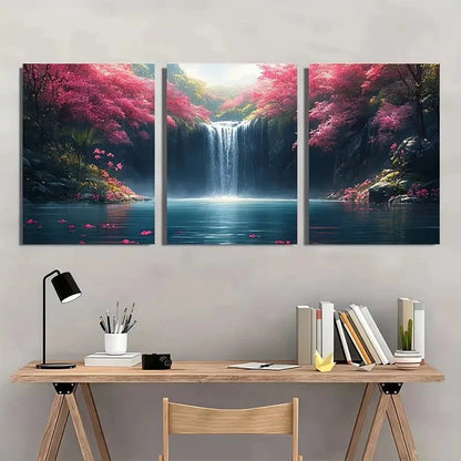 3pcs Flower Painting Print Water Art Tropical Metal Print Ready to Hang Art - Bella Home Decor