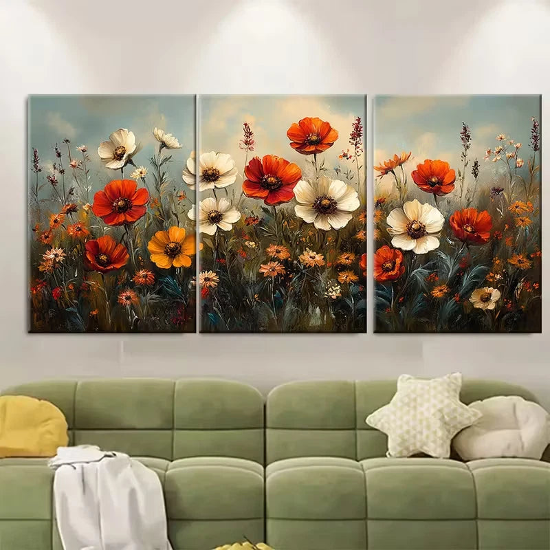 3pcs Serene Meadow Sage Metal Print Ready to Hang Art