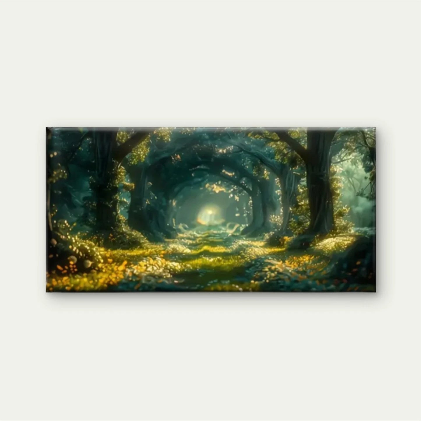 A Forest With A Road Nature Wall Art Canvas Office Home Room Framed 120x60cm