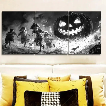 3pcs Giant pumpkins and kids Wall Art Set Canvas Unframed - High Quality Print 100% Australian Made Wall Canvas