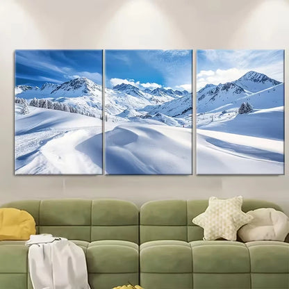 3pcs Les Arcs Snowboarding Metal Print Ready to Hang Art