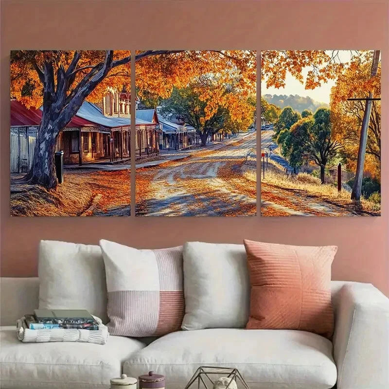 3pcs Sovereign Hill Travel Main Street Metal Print Ready to Hang Art - Bella Home Decor