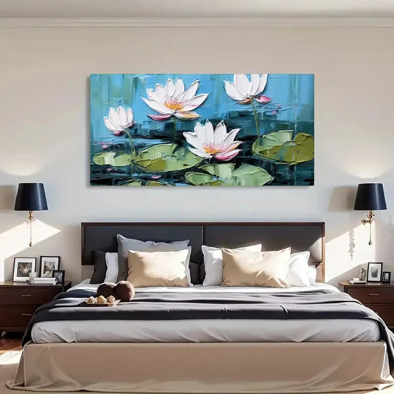 Chic Pink Lotus Bloom Wall Art Canvas Office Home Room Framed 120x60cm - Bella Home Decor