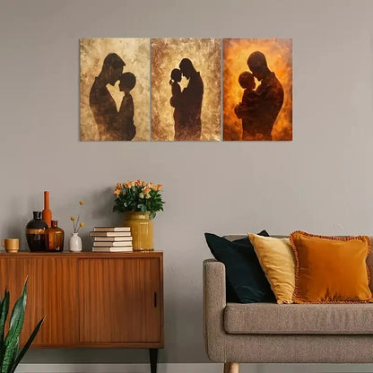 3pcs Vintage Father & Son Silhouette Metal Print Ready to Hang Art - Bella Home Decor