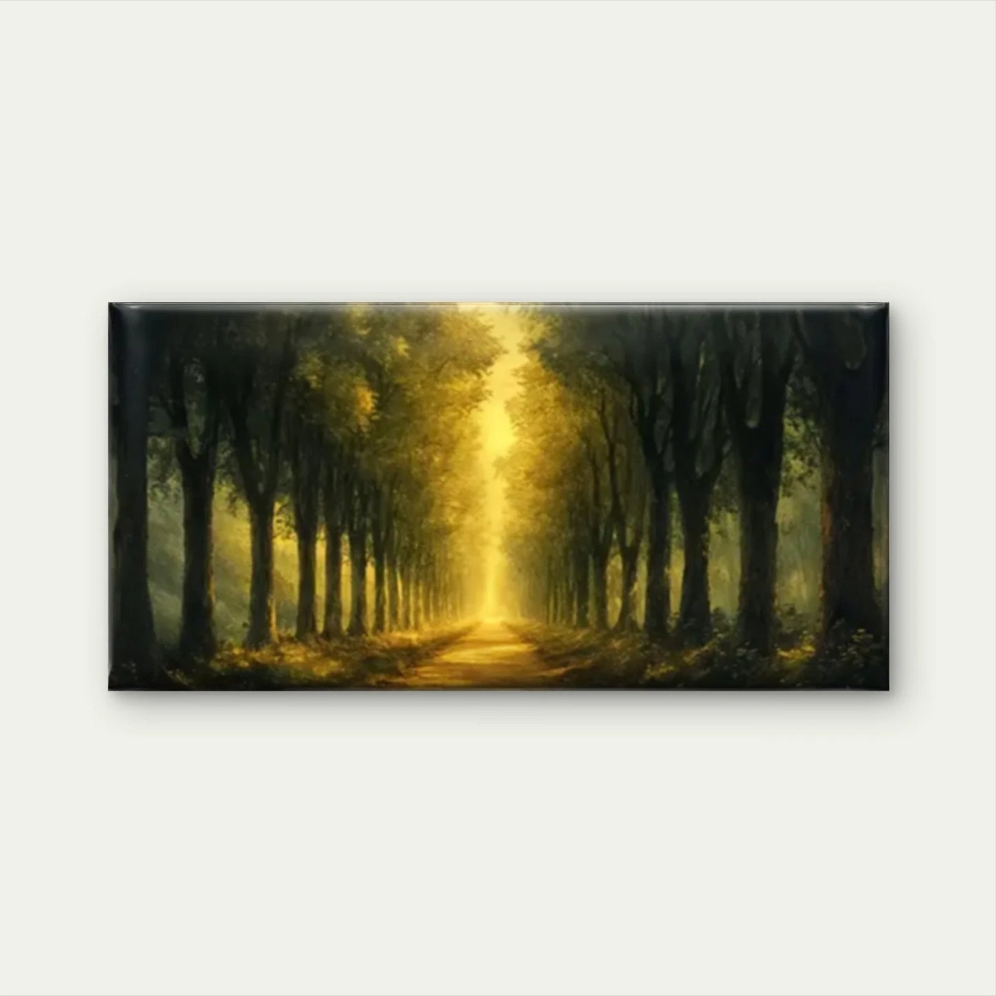 A Path Trees Forest Nature Wall Art Canvas Office Home Room Framed 120x60cm